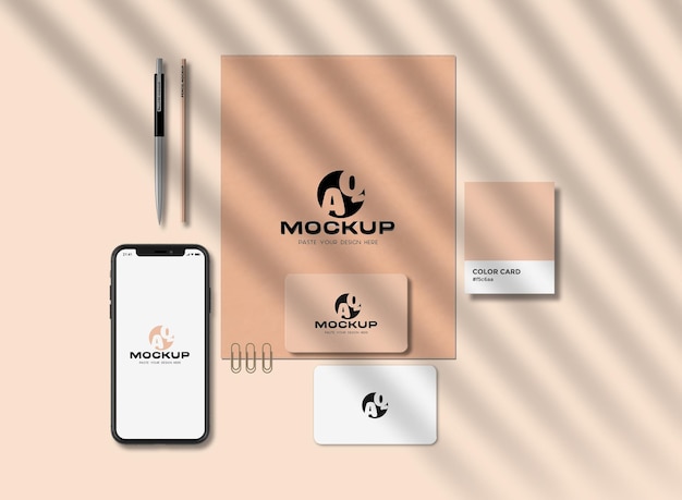 PSD mockup di cancelleria di branding