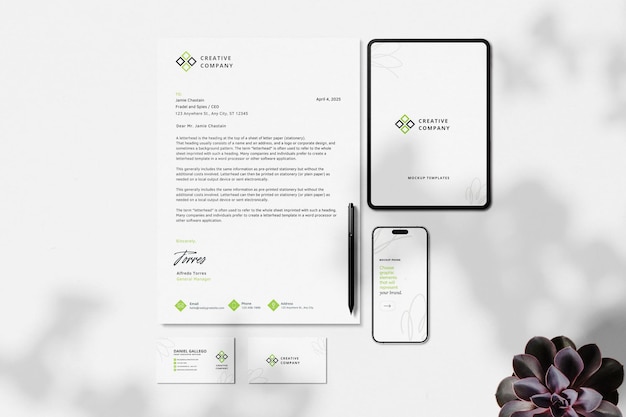 Branding stationery mockup