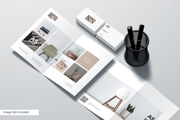 Mockup del set di articoli di cancelleria per il branding