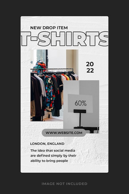 Tシャツのブランディング Instagram ストーリー テンプレート PSD