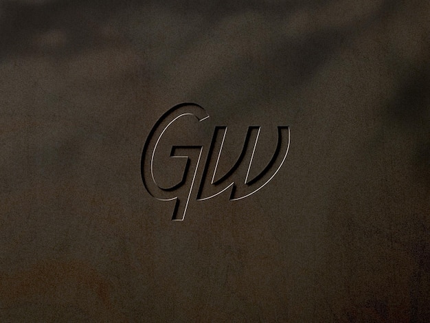 Branding teken logo mockup vooraanzicht