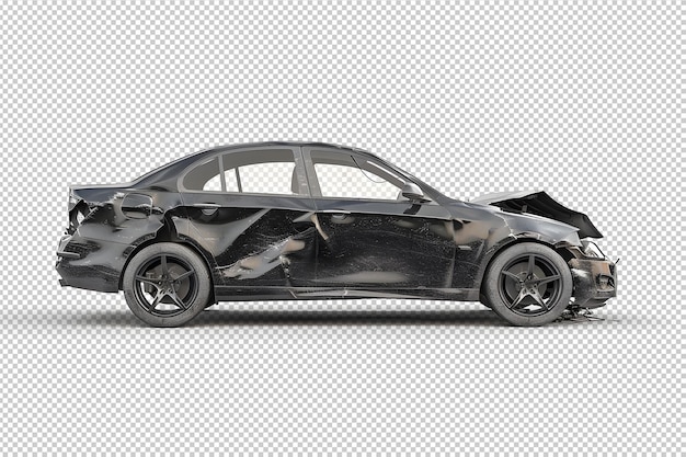 brandless black sedan car accident png
