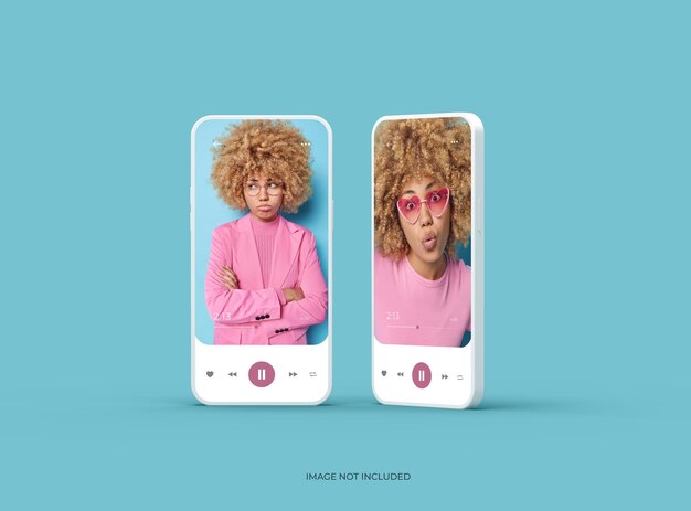 Brandløs smartphone-skabelon med tilpasseligt design til UIUX-produktfremvisning i 3D-rendering