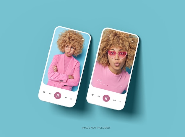 Brandløs smartphone-skabelon med tilpasseligt design til UIUX-produktfremvisning i 3D-rendering