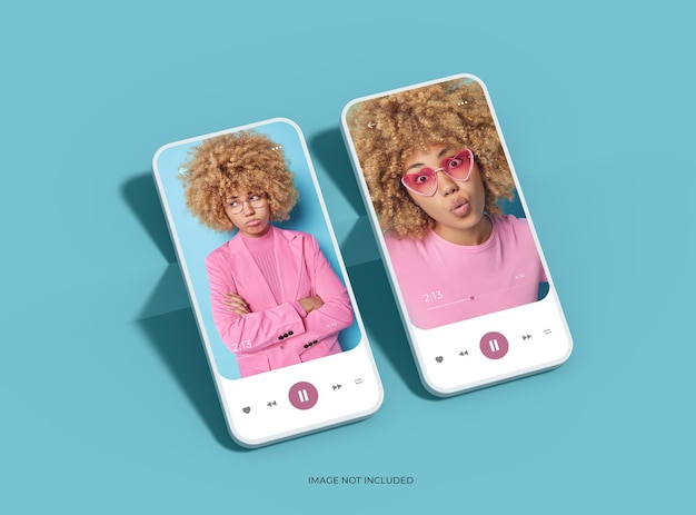 Brandløs smartphone-skabelon med tilpasseligt design til UIUX-produktfremvisning i 3D-rendering
