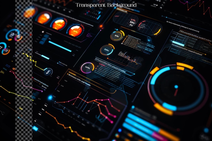 PSD brands use interactive infographics to showcase their products on transparent background