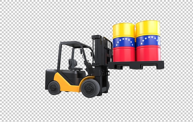 PSD brandstoftank voor vorkheftrucks met de vlag van venezuela op transparante achtergrond