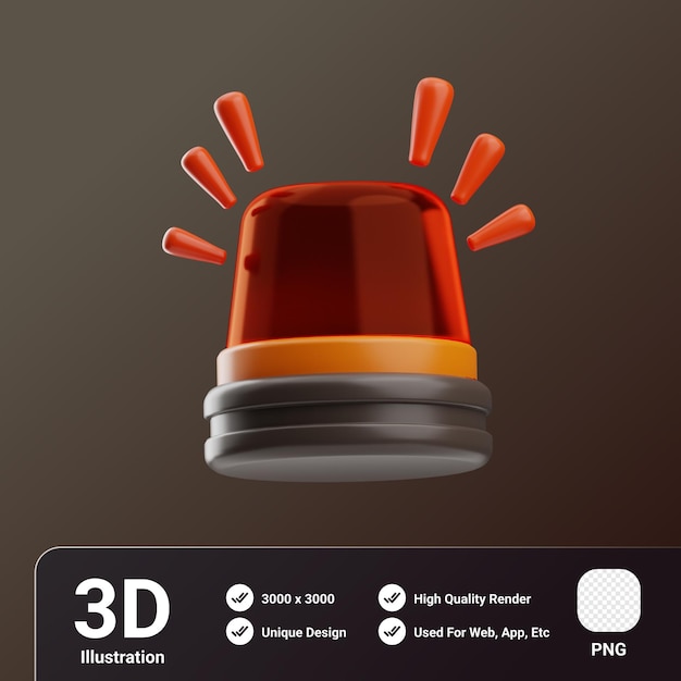 PSD brandweerman object sirene 3d-illustratie