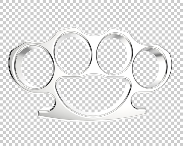 PSD brass knuckles isolated on transparent background 3d rendering illustration