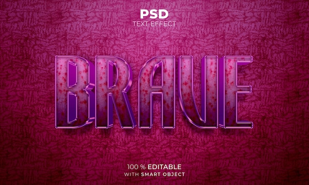 PSD brave 3d editable text effect