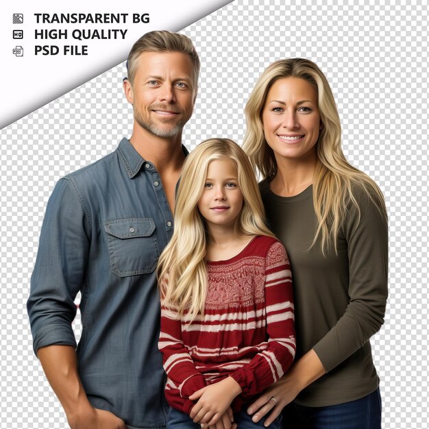 PSD brave american family ultra realistische stijl witte achtergrond