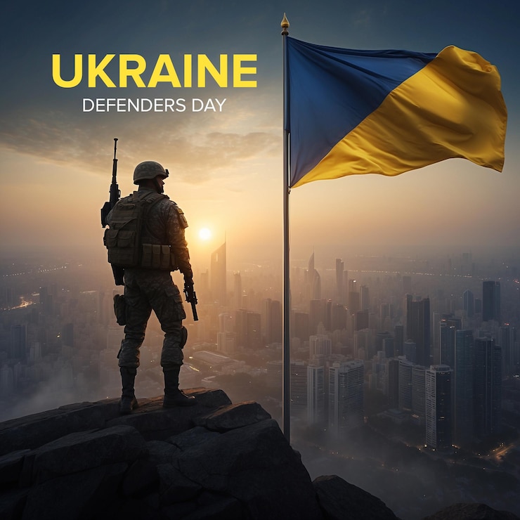 PSD дизайн баннера дня защитников украины psd
