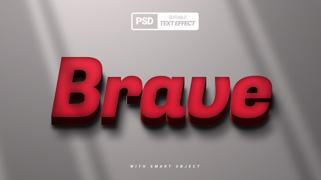 brave red elegant text effect template design