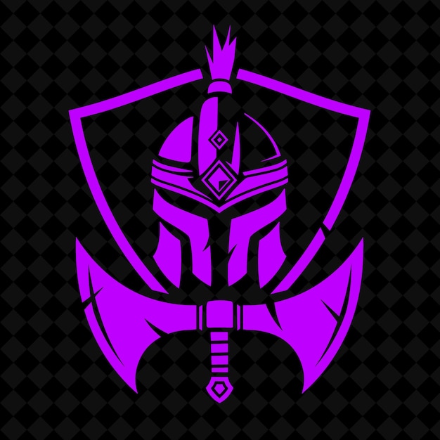 PSD brave warrior clan badge met warrior helmet en axe voor dec creative vector minimalistische ontwerpen