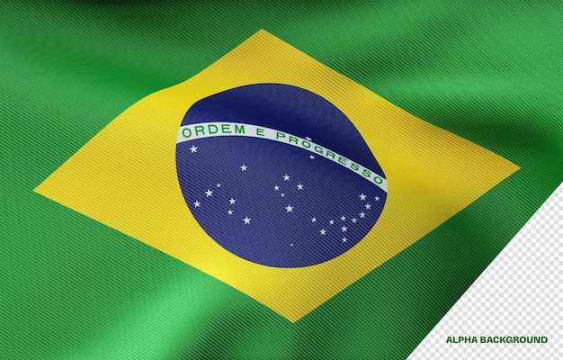 Brazil 3d flag with realistic texture