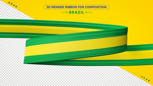 Brazil 3d render ribbon for composition