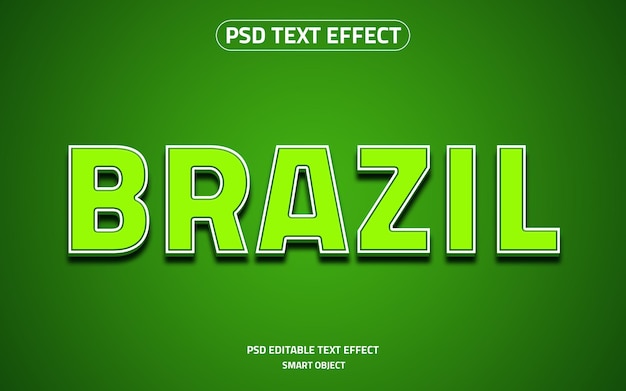 Mockup del logo effetto testo verde modificabile brasile