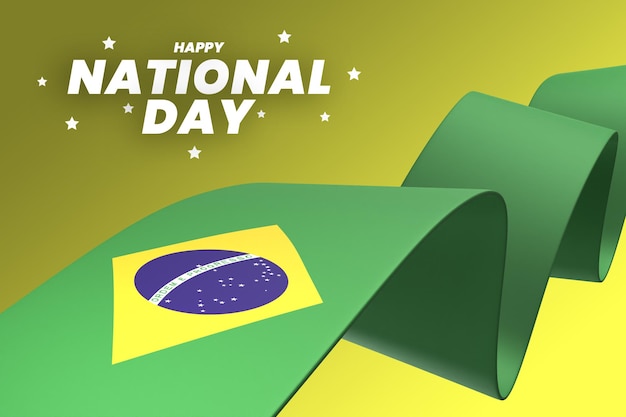ブラジルの国旗のデザイン国家独立記念日バナー編集可能なテキストと背景