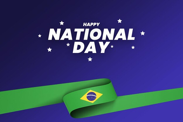 Brazil flag design national independence day banner editable text and background