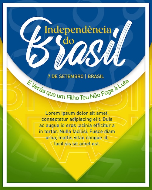 PSD brazil independence day design template for social media feed