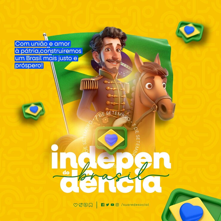 PSD brazil independence day september 7 social media template independencia do brasil