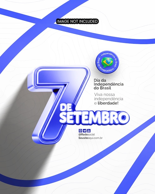 ブラジル独立記念日 9月7日 ソーシャルメディア 編集可能な PSD ブラジルの9月7日