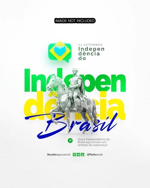 ブラジル独立記念日 9月7日 ソーシャルメディア 編集可能な PSD ブラジルの9月7日