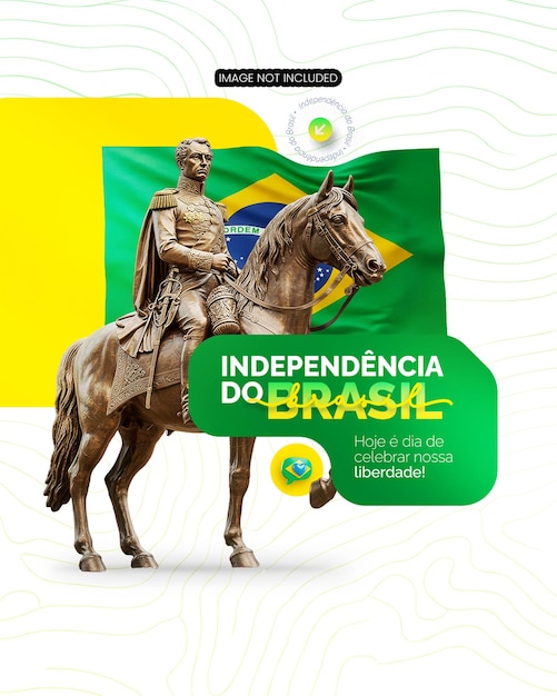 ブラジル独立記念日 9月7日 ソーシャルメディア 編集可能な PSD ブラジルの9月7日