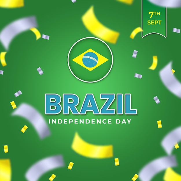 PSD Шаблон поста в социальных сетях на день независимости бразилии, psd файл, редактируемый с флагом бразилии