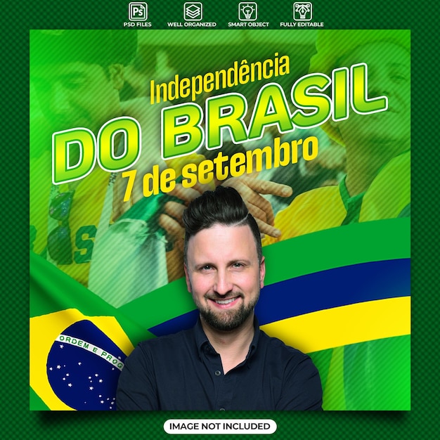 PSD brazil independence day social media post template