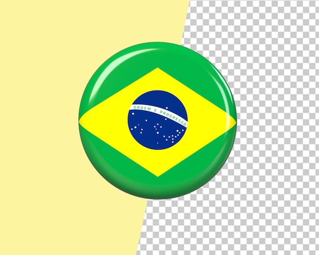 PSD brazil logo circle icon 3d