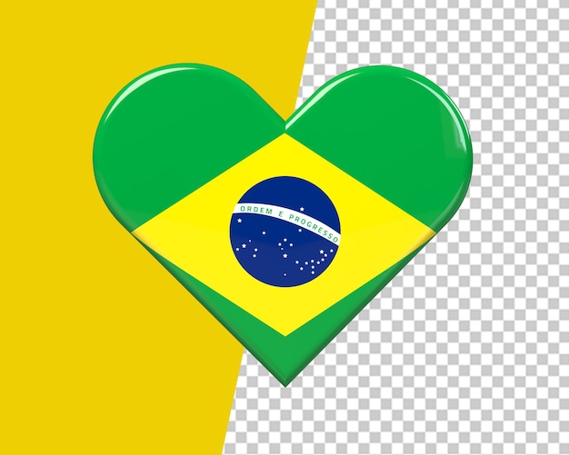 Brazil love flag logo 3d