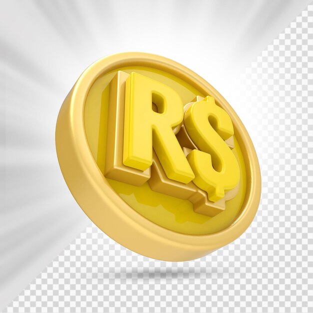 PSD brazil real coin 3d