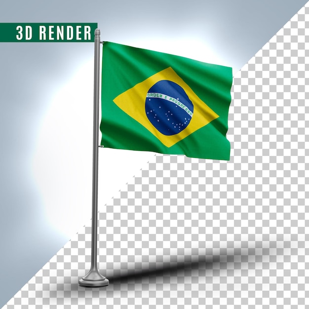 PSD brazil realistic 3d textured flag premium psd