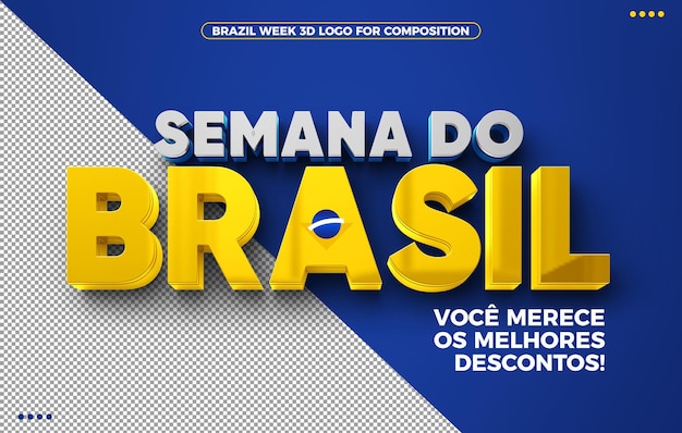 PSD brazil week 3d logo you deserve the best discounts