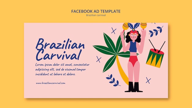 PSD braziliaans carnaval facebook-sjabloon