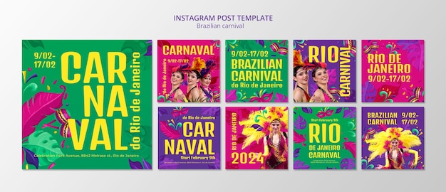 PSD braziliaans carnaval sjabloonontwerp