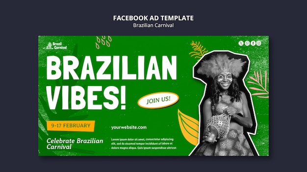 PSD braziliaans carnaval sjabloonontwerp