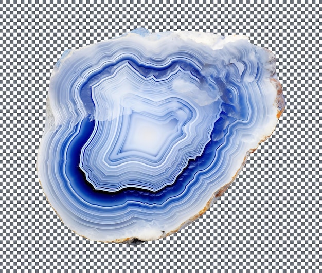 brazilian blue lace agate rough mineral stone isolated on a transparent background