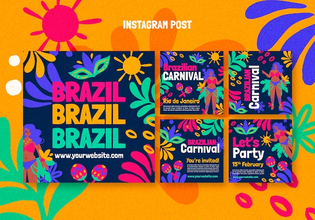 Brazilian carnival celebration  instagram posts