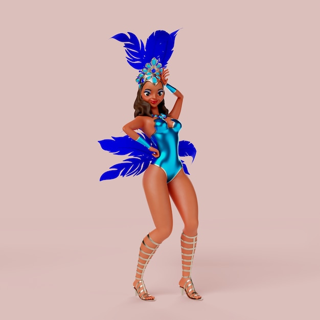 Brazilian carnival dancers character