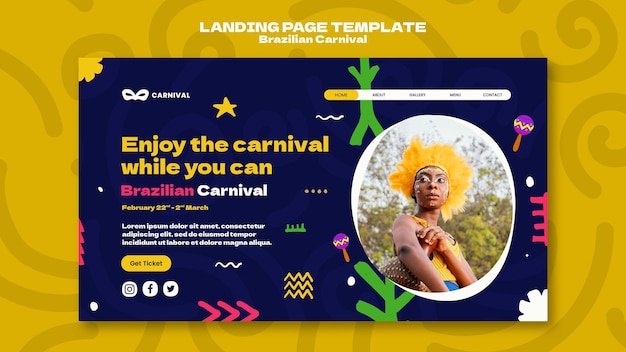 PSD brazilian carnival event landing page