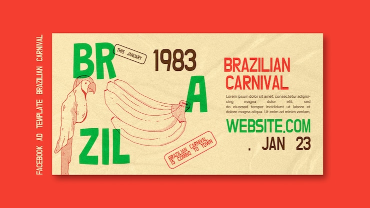 PSD brazilian carnival facebook template