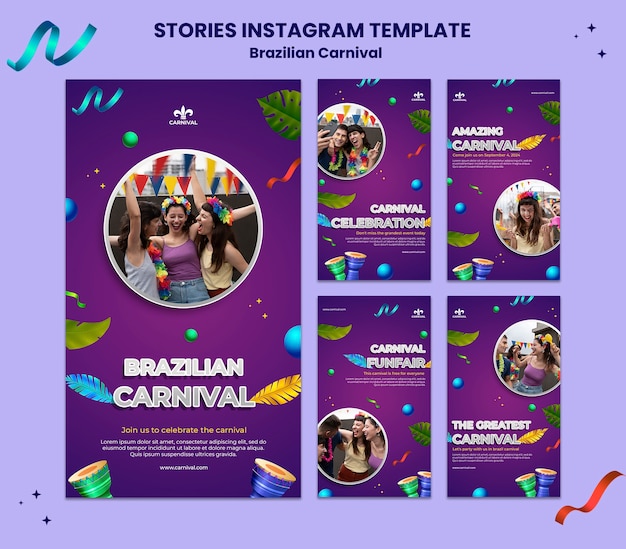 Storie di instagram del carnevale brasiliano