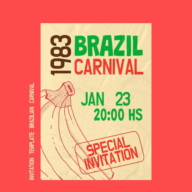 Modello di invito al carnevale brasiliano