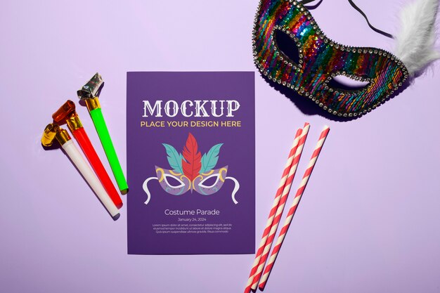 Brazilian carnival poster mockup