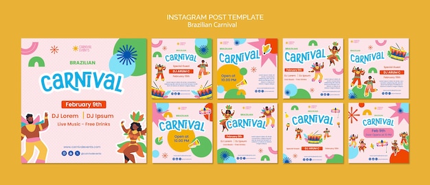 PSD brazilian carnival template design