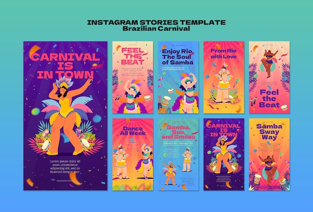 PSD brazilian carnival  template design