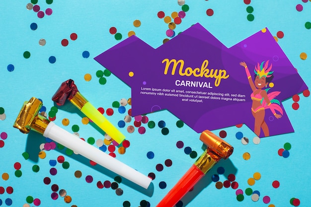 Brazilian carnival ticket mockup