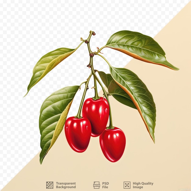 PSD brazilian cherry is also known as pitanga which is a type of cherry with a transparent background